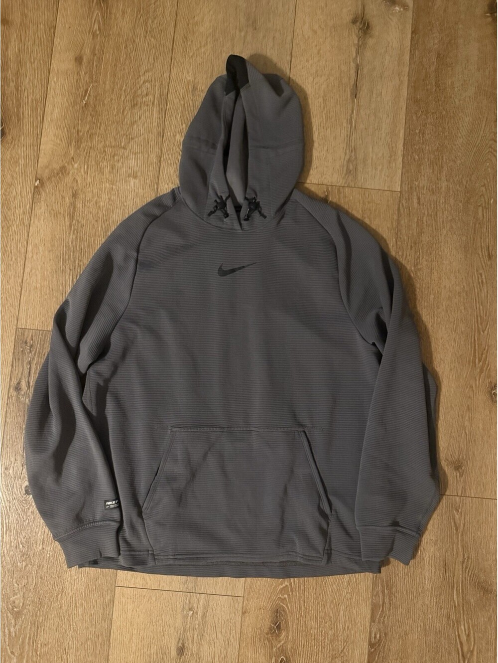 Nike Dri-FIT Hoodie Medium Fleece Fitness Training Pullover Grey DV9821-068